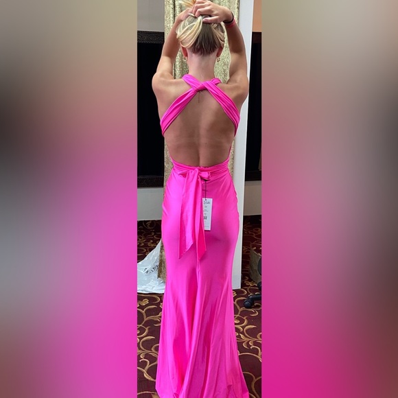 Jessica Angel Neon Pink Prom Dress - Picture 2 of 6